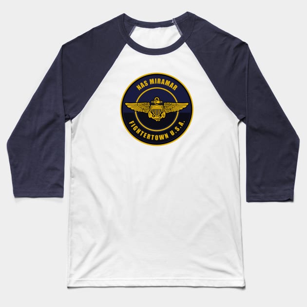 NAS Miramar Fightertown U.S.A. Baseball T-Shirt by Tailgunnerstudios